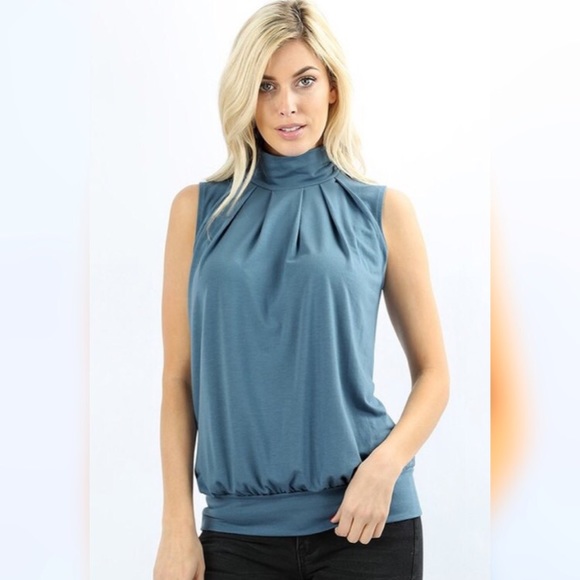 Tops - Titanium mock neck top